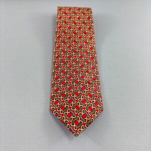 St. Loren Red / Yellow Shoelace Design Men's Tie 4" x 61"